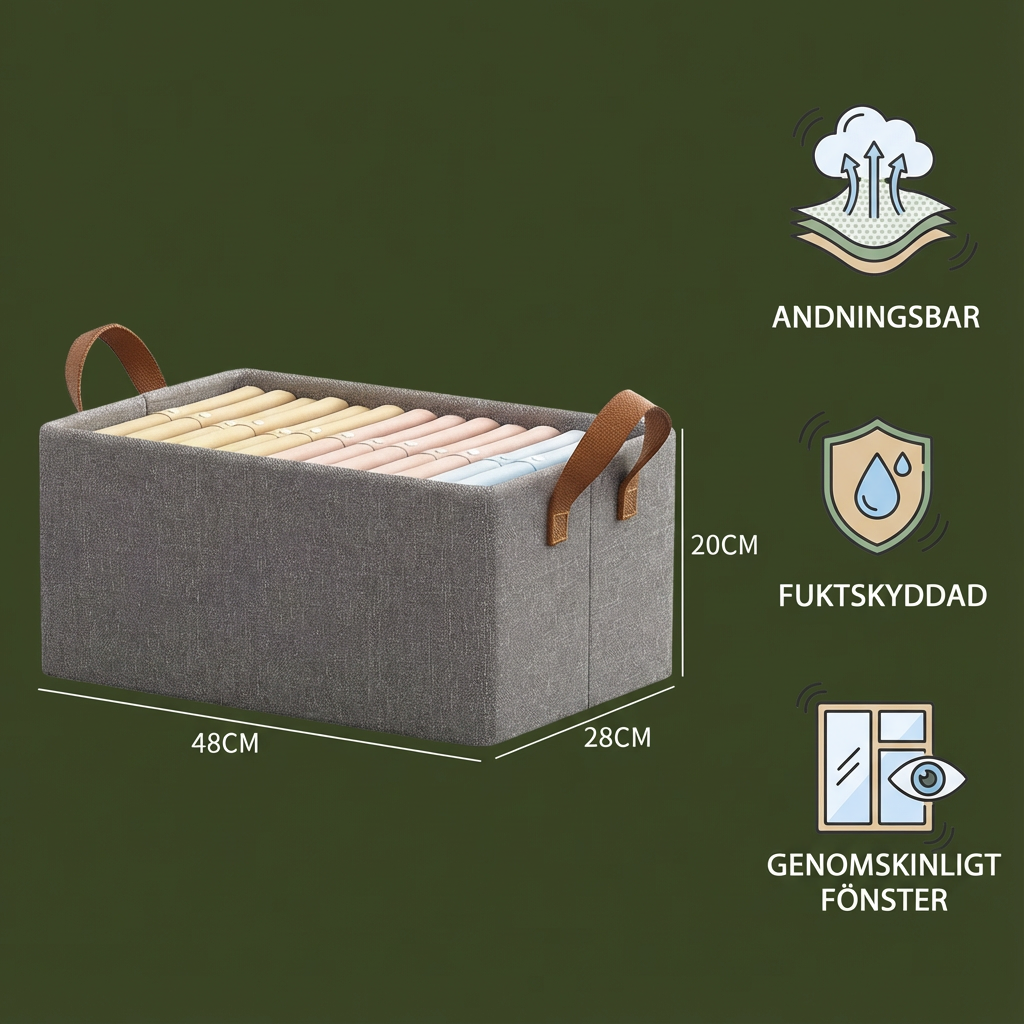 Hopfällbar Klädförvaringslåda med Handtag
