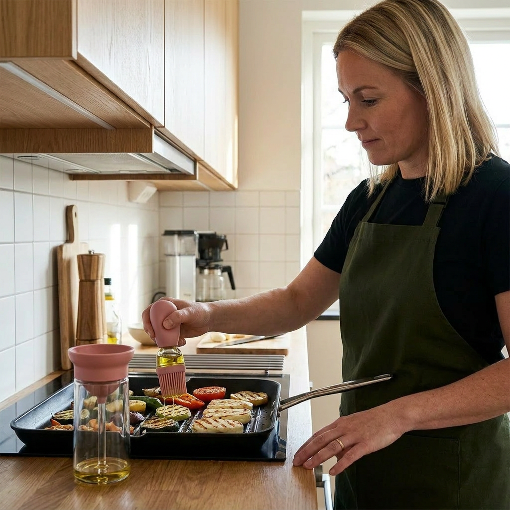 Oljespruta med Silikonborste – Präcis Flaska för Matlagning, Grillning och Bakning