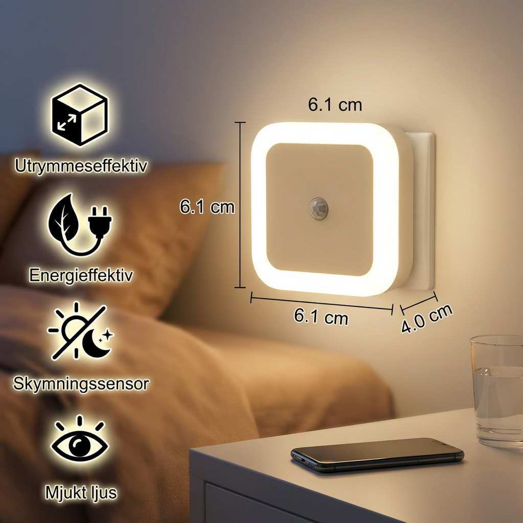 LED-nattljusset med sensor – kompakt och energieffektivt