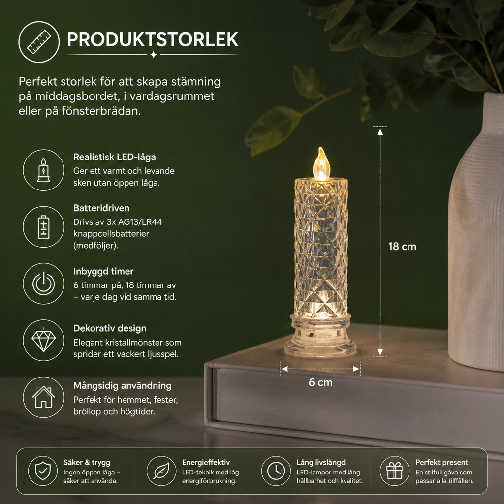 Flameless LED-ljuslampa – Mysig och dekorativ bordslampa
