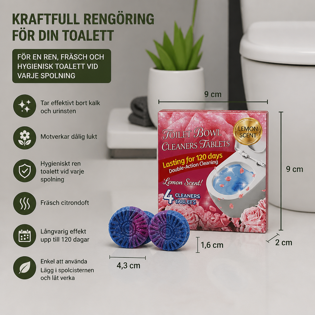 Toalettrengöringsblock mot Kalk, Urinavlagringar och Dålig Lukt