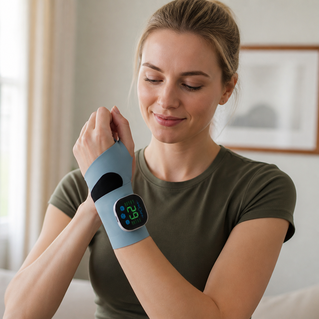 EMS-Hand- Och Handledsmassagerare Med 10 Lägen För Smärtlindring
