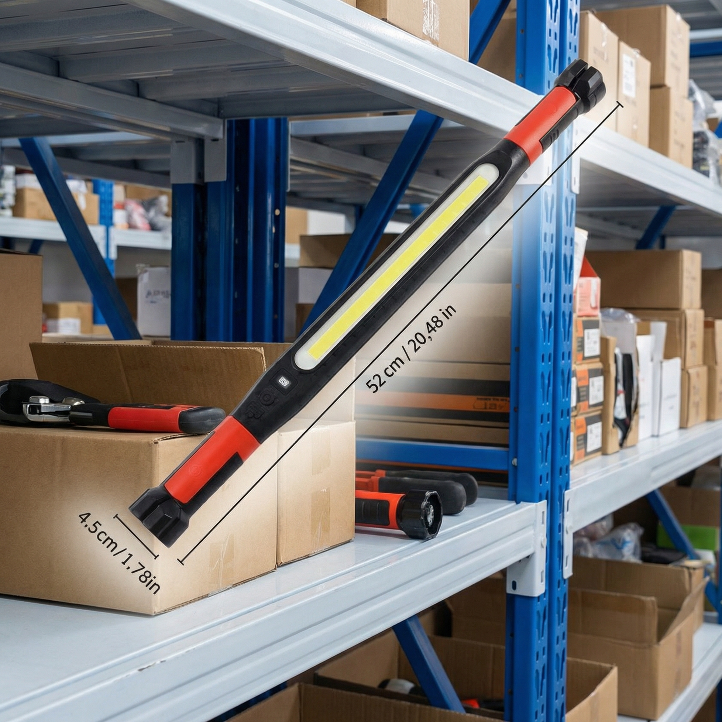 Uppladdningsbar arbetslampa 3000 lumen – magnetfot & krok, 360° vridbar