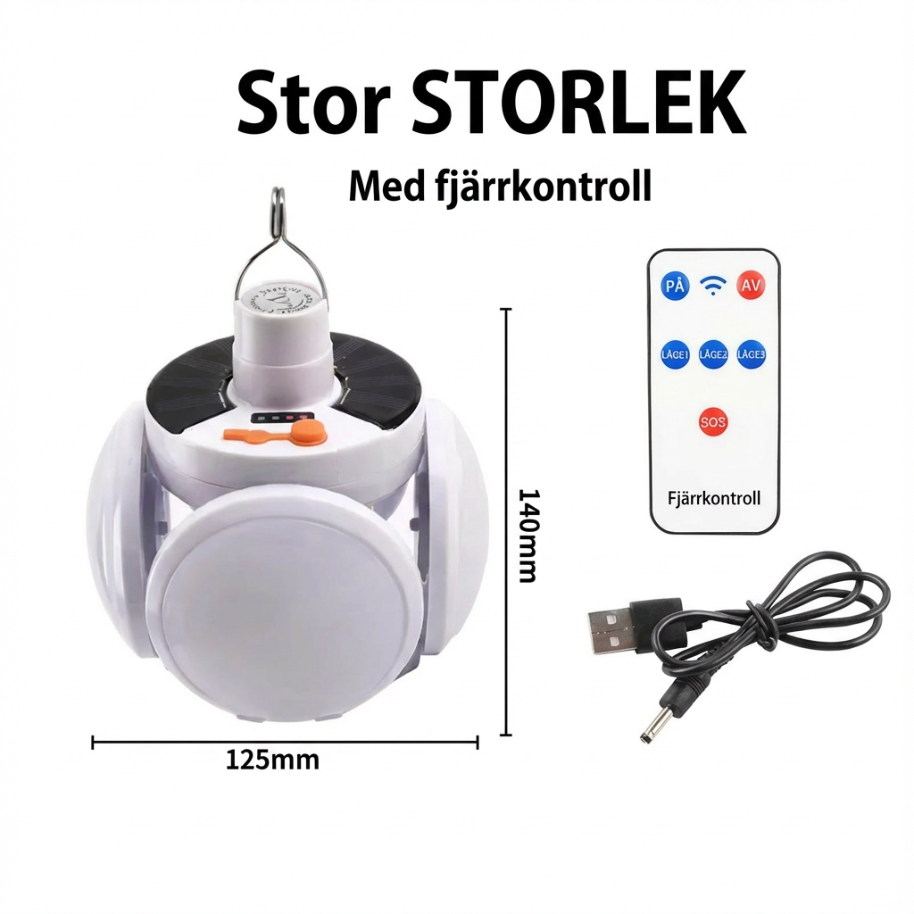 Praktisk Solcellslampa för Utomhus och Camping