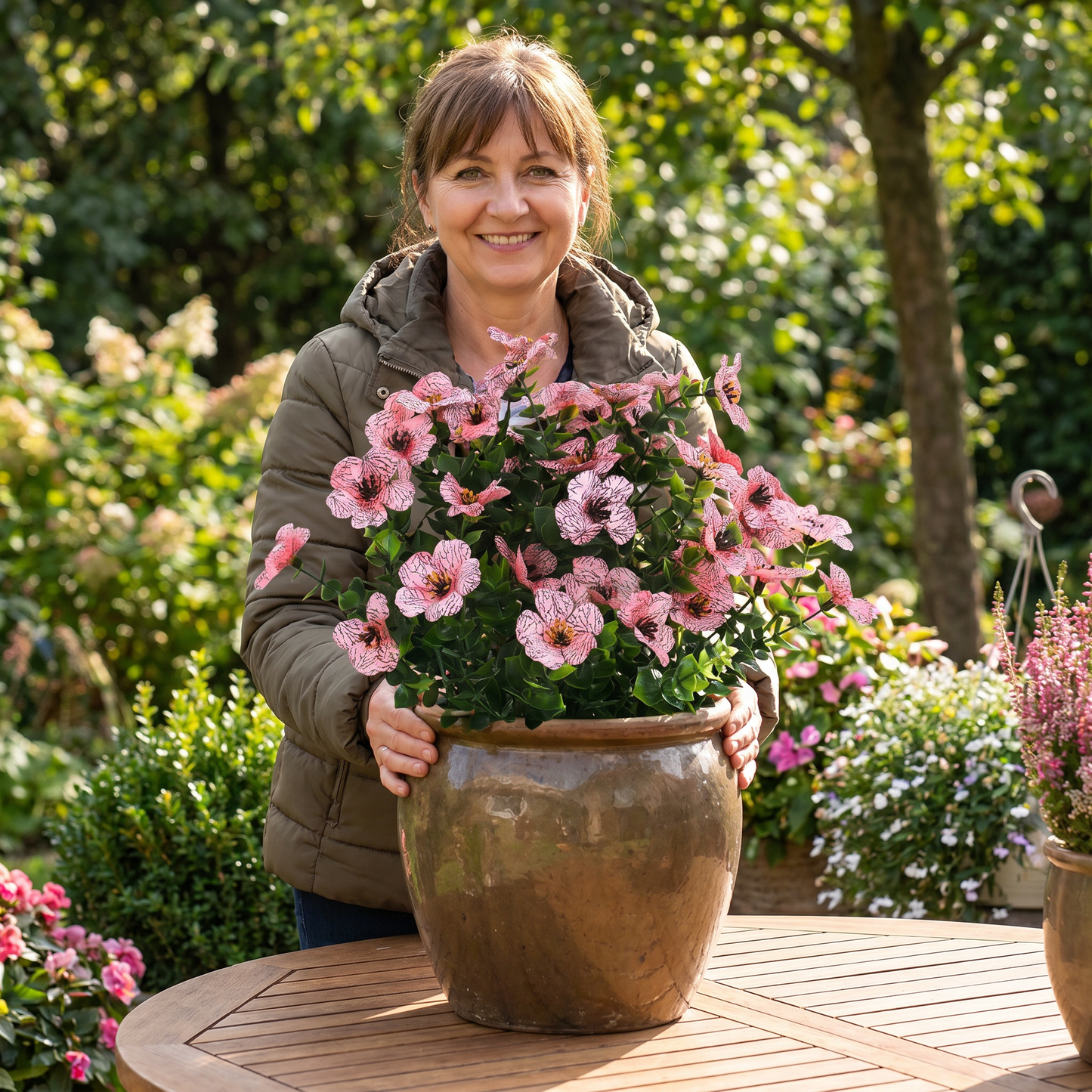EverBloom – Konstgjord bukett med vilda blommor som inte bleknar för utomhuskrukor