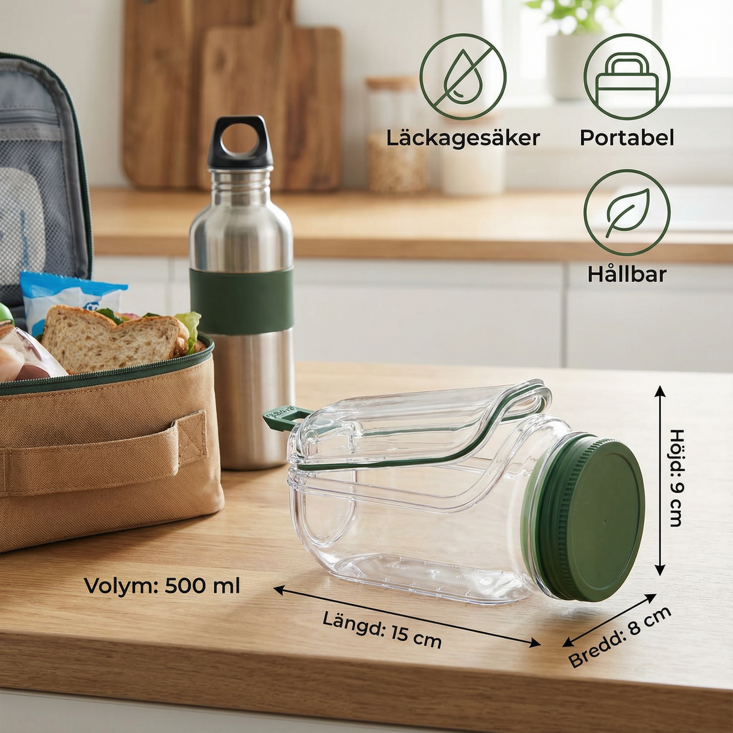 Matlåda To-Go med sidolucka – läckagesäker & portabel