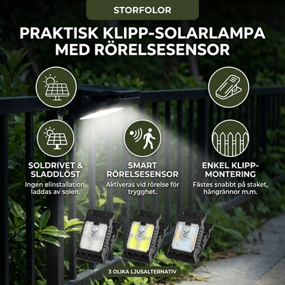 Praktisk Klipp-Solarlampa Med Rörelsesensor