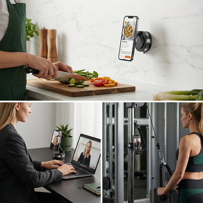 Magnetisk Sugkopp – Utdragbar 360° Telefonhållare med Vakuumlås