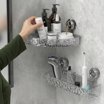 Badrumshörnregal med Sugkoppar