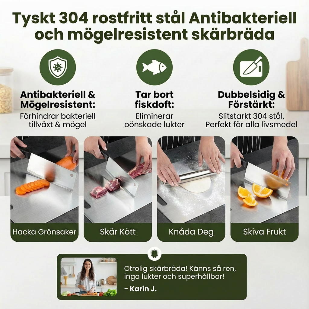 TitanPro – Högkvalitativ Skärbräda av Tyskt Rostfritt Stål