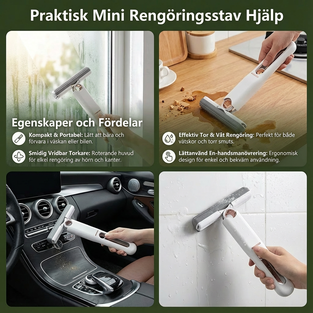 Praktisk Mini Rengöringsstav Hjälp