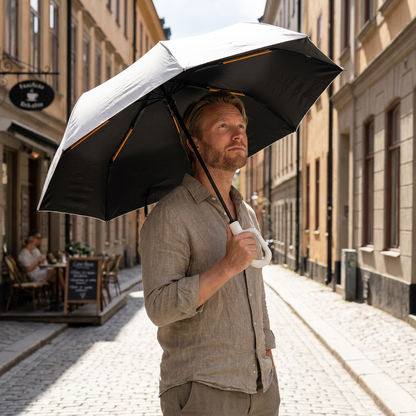 Premium Automatisk Hopfällbar Paraply för Sol och Regn – Kompakt och Vindtåligt
