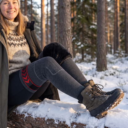 Universella Långa Knävärmare med Tjockt Foder i Konstpäls för Vintern