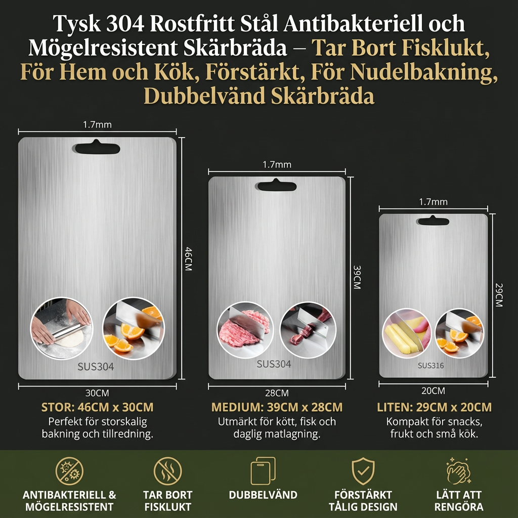 TitanPro – Högkvalitativ Skärbräda av Tyskt Rostfritt Stål