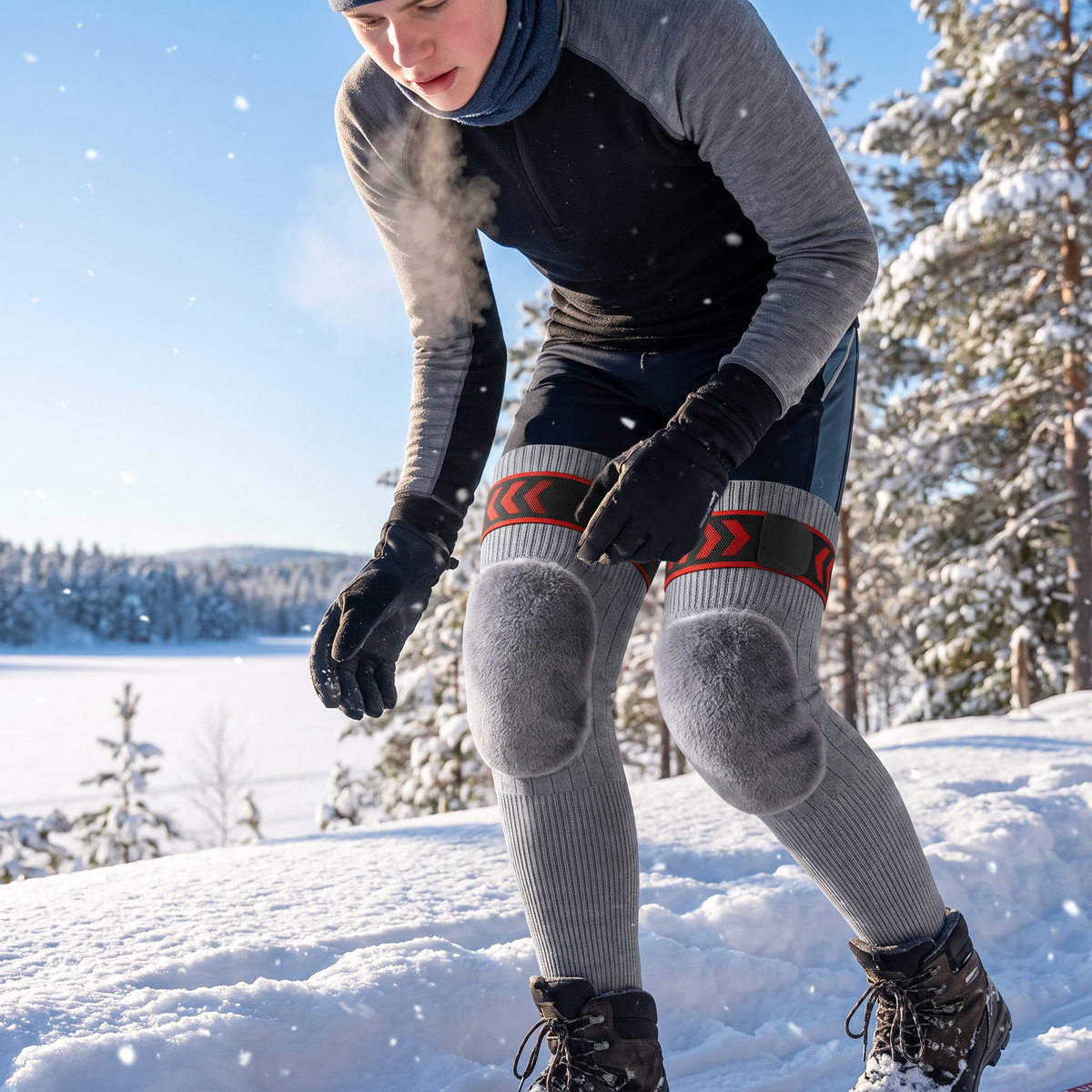 Universella Långa Knävärmare med Tjockt Foder i Konstpäls för Vintern