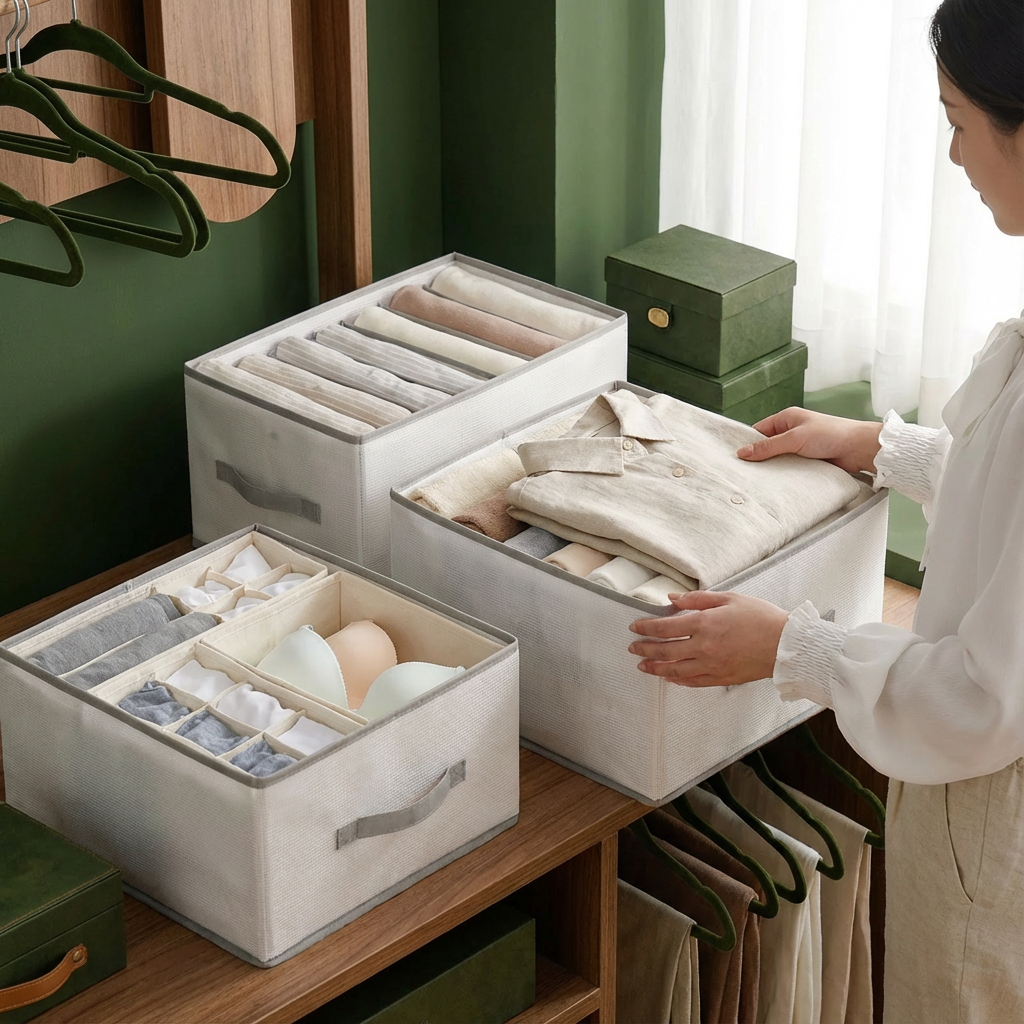 Hopfällbar Klädförvaringslåda med Fack