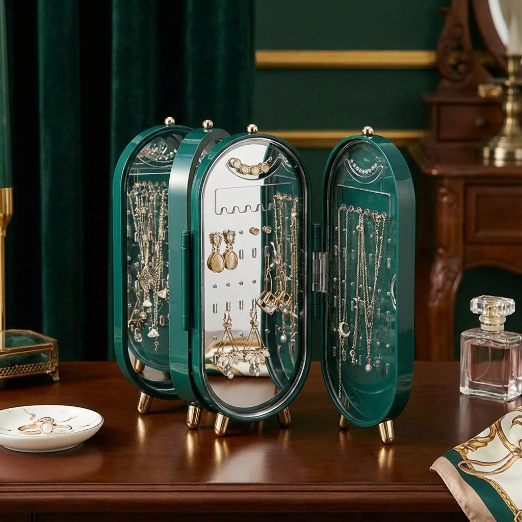 Elegant Smyckesförvaringslåda med Spegel