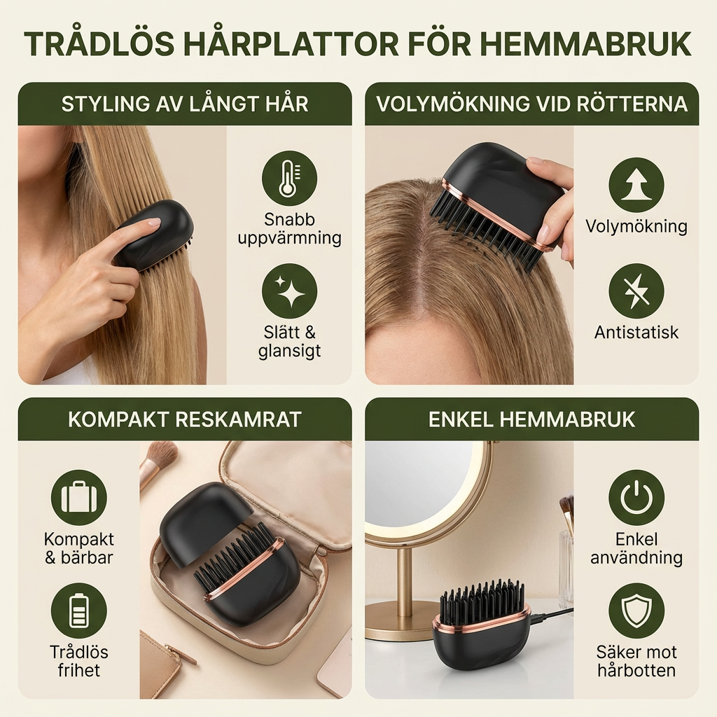 Glatt & Go Styler – Den Trådlösa Hårplattången För Resan