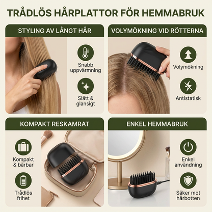 Glatt & Go Styler – Den Trådlösa Hårplattången För Resan