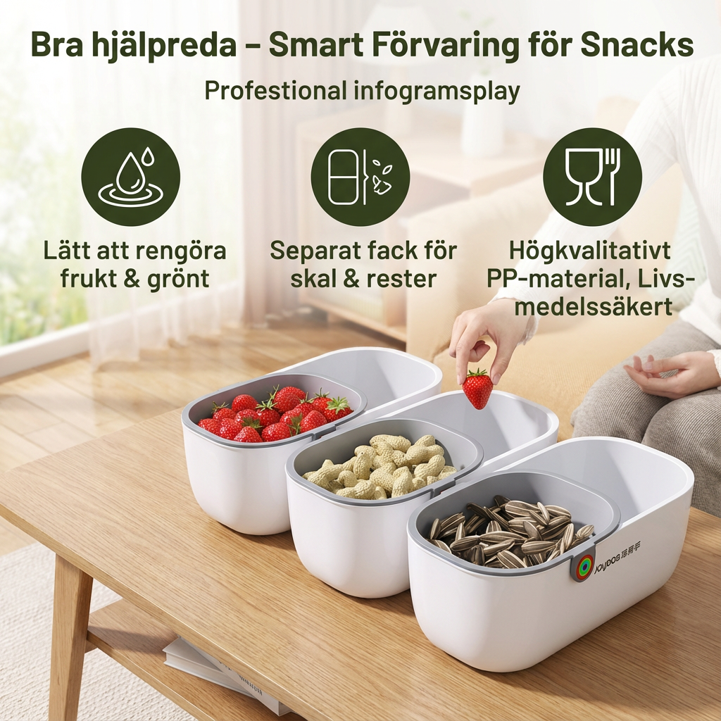 Praktig Snackskål med 2 Nivåer