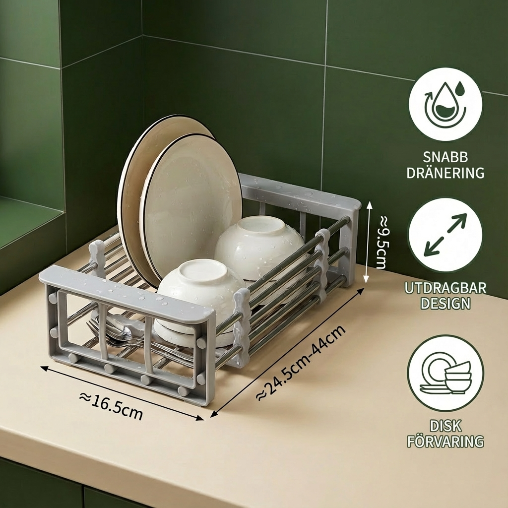 Justerbart Avrinningsställ för Diskhon