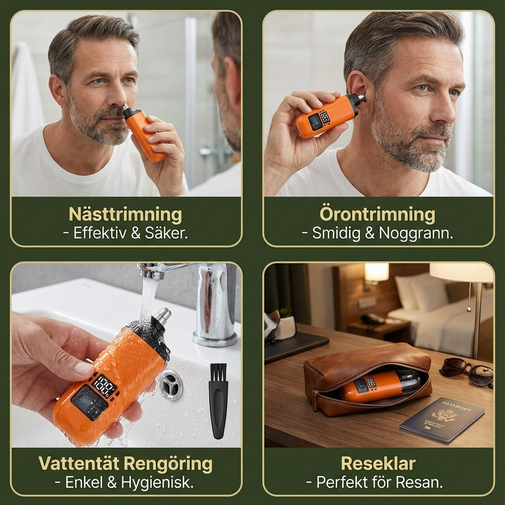 Praktisk Näs- och Öronhårstrimmer för Resan