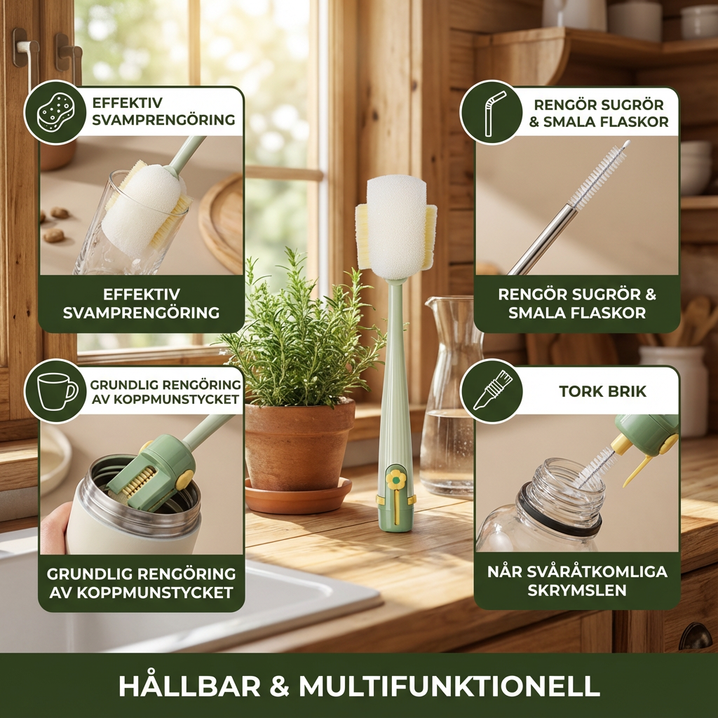 Multifunktionell 5-i-1 Flaskanvändare