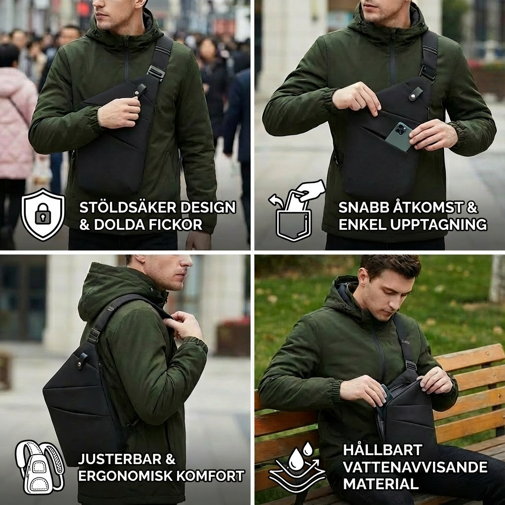 Stöldskydd Designer Axelväska