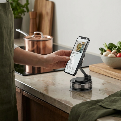 Magnetisk Sugkopp – Utdragbar 360° Telefonhållare med Vakuumlås