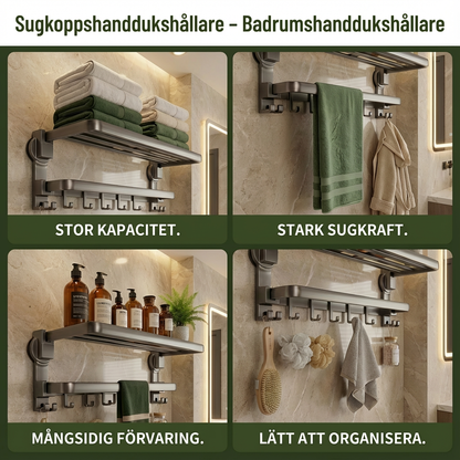 Fällbar Sugkroks Handdukshållare