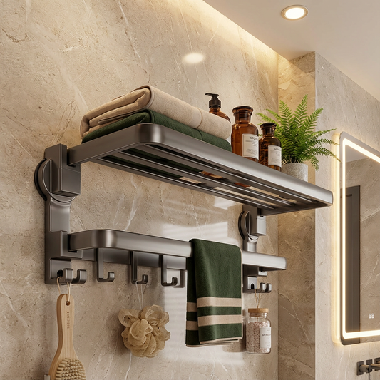 Fällbar Sugkroks Handdukshållare