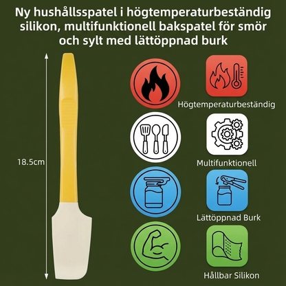 Multifunktionell värmebeständig mini-silikonspatel