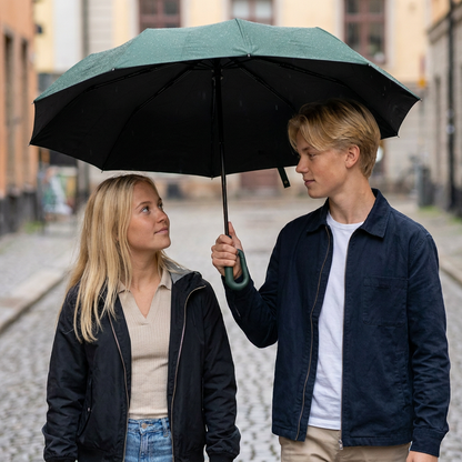Premium Automatisk Hopfällbar Paraply för Sol och Regn – Kompakt och Vindtåligt