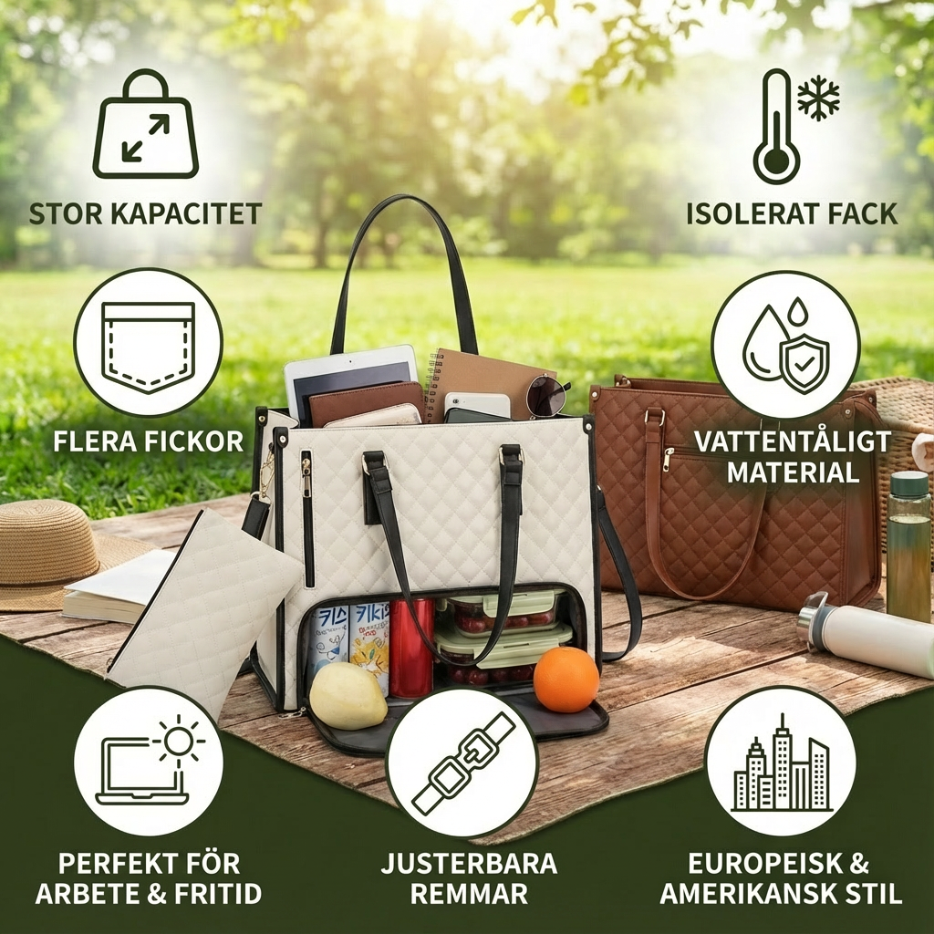 Allt-i-ett Damväska med Integrerat Kylfack