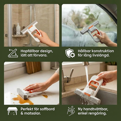 Handfri Mini-Svampmopp – Sugsnabb Allrengöringsmopp för Kök, Badrum & Bil
