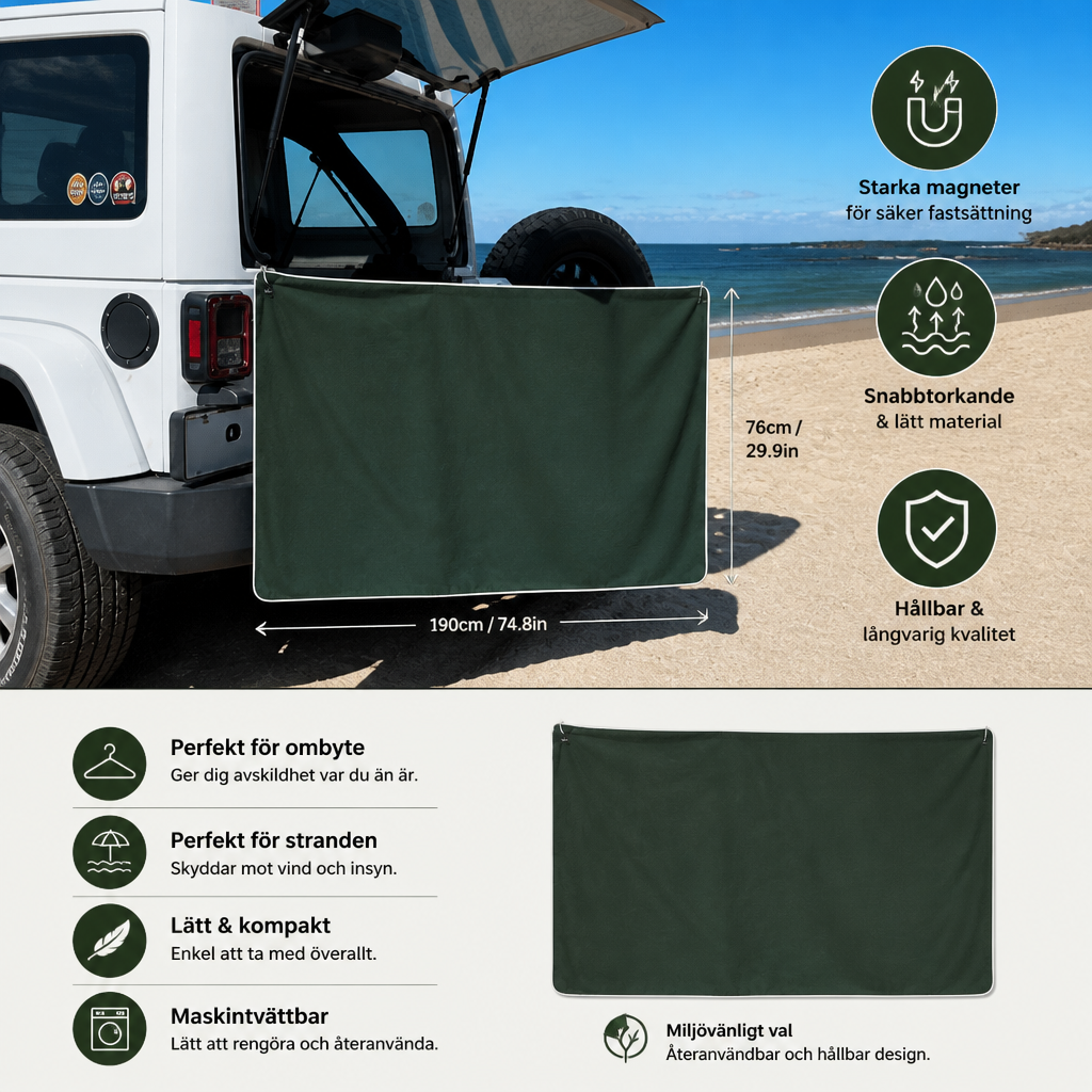 Extra Stort Badlakan med Magnet – Snabbtorkande Strand- och Badlakan för Simning och Utomhusbruk