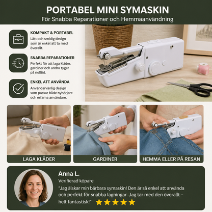 Portabel Mini Symaskin för Snabba Reparationer och Hemmaanvändning