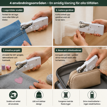 Portabel Mini Symaskin för Snabba Reparationer och Hemmaanvändning
