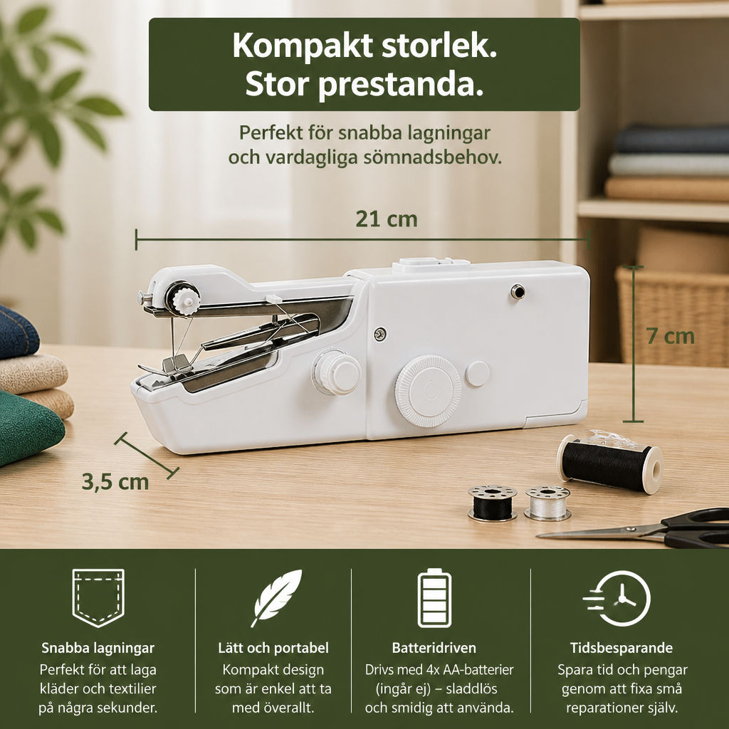 Portabel Mini Symaskin för Snabba Reparationer och Hemmaanvändning