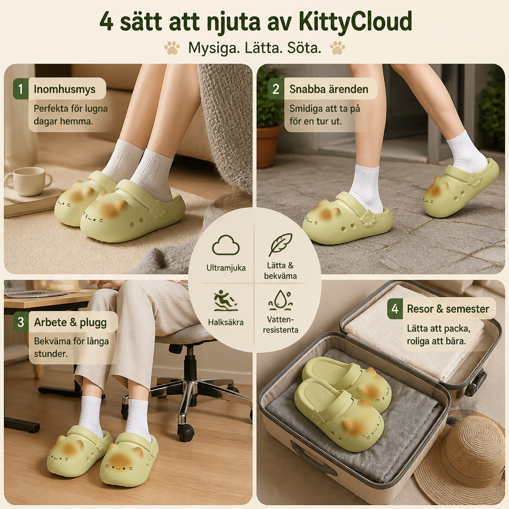 KittyCloud Comfort Clogs – UltraMjuka Kattofflor