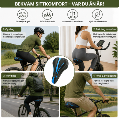 Extra Tjock Gelé-Sadelskydd Mot Smärta I Sätet – Mjuk Och Bekväm Sittdyna