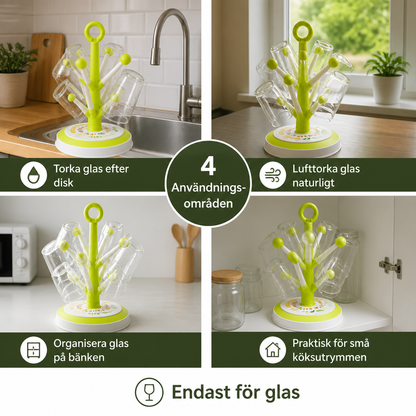 Mångsidigt Koppställ För Torkning Med Kreativ Trädesign För Köksförvaring