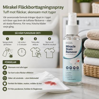 Mirakel Fläckborttagningsspray – Tuff Mot Fläckar, Skonsam Mot Tyger