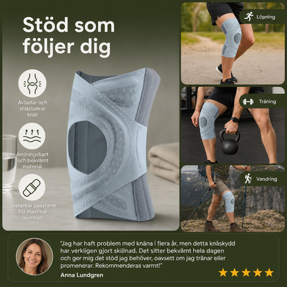 Justerbart Kompressionsknäskydd Med Korsremmar För Sport Och Ledstöd