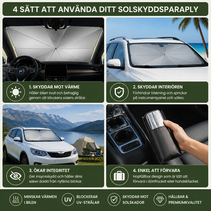 Hopfällbart Solskyddsparaply För Vindrutan