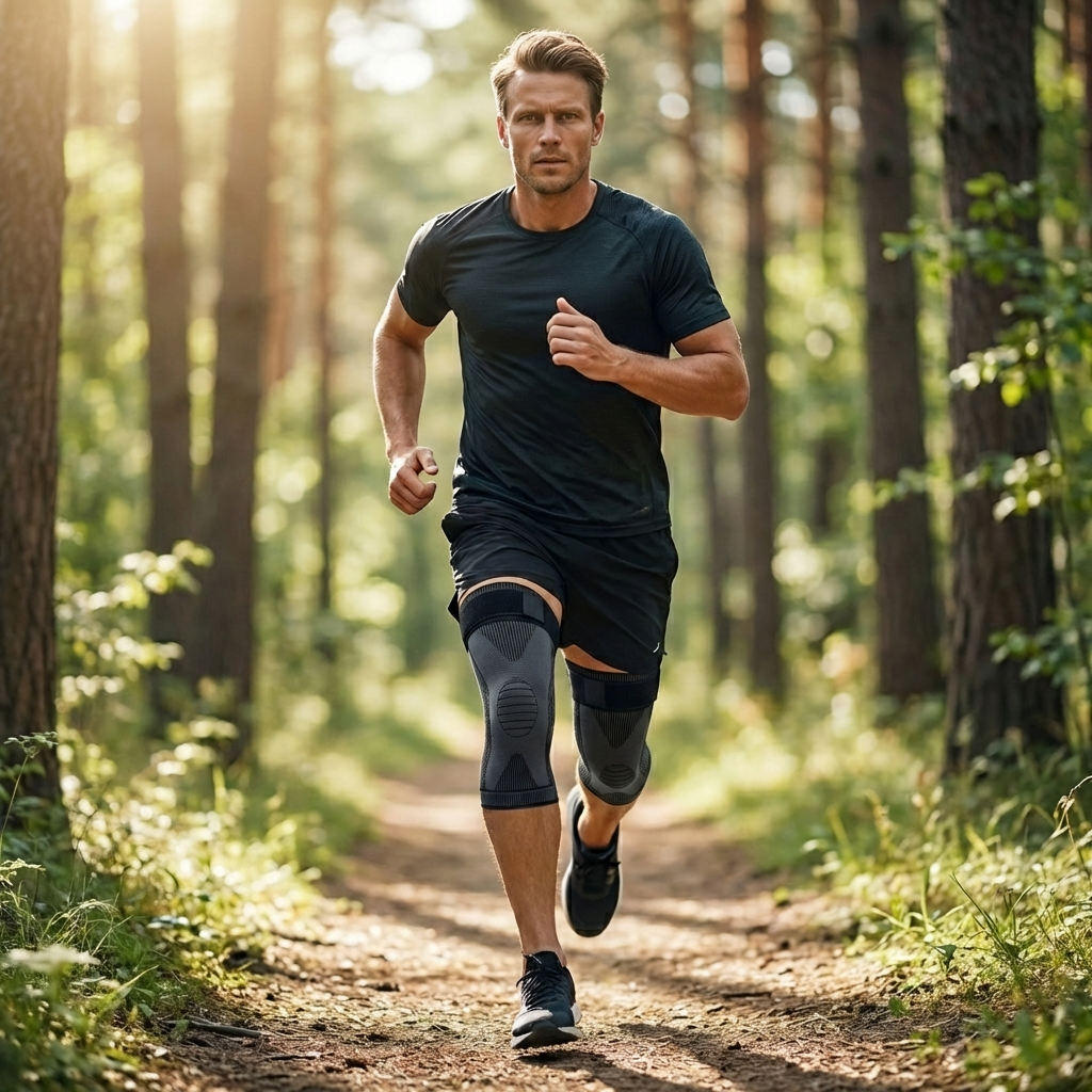 Elastiskt knästöd med kompression – halkfritt och stabiliserande