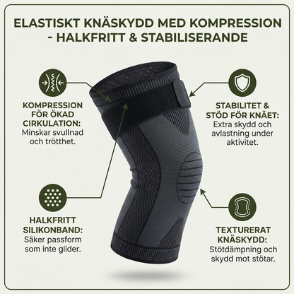 Elastiskt knästöd med kompression – halkfritt och stabiliserande