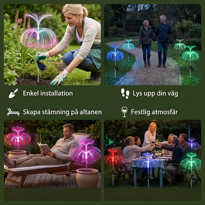 Magiska LED Medusasljus för Trädgård – 7 Färger som Byter och Dekorativa Utomhusbelysningar
