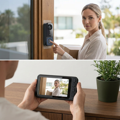 Trådlös smart videodörrklocka – HD-säkerhet med tvåvägskommunikation och rörelseaviseringar