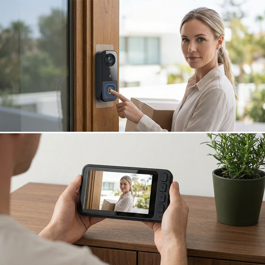 Trådlös smart videodörrklocka – HD-säkerhet med tvåvägskommunikation och rörelseaviseringar